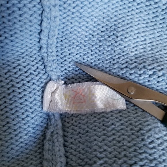 COPY - Vintage 90s, medium weight cotton sweater, M, L, XL, pale blue, Fox - Picture 6 of 6